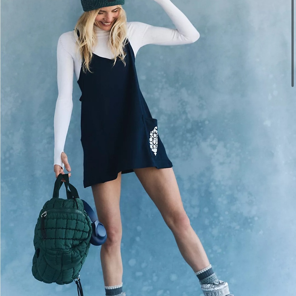 Free People Dark Blue Mini Dress with Pocket